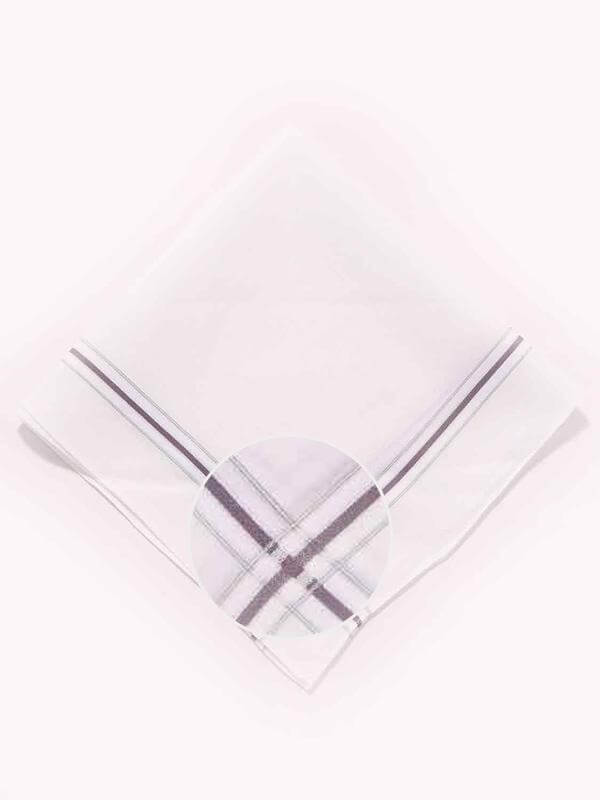 White handkerchief with a colour border - 3 pcs pack
