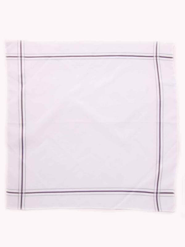 White handkerchief with a colour border - 3 pcs pack