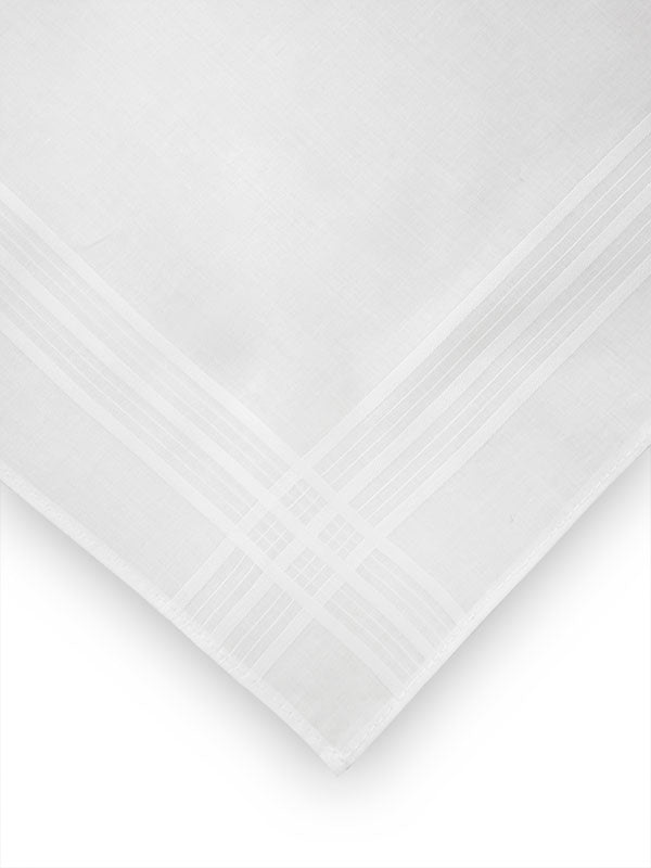 White handkerchief with a white border - 3 pcs pack