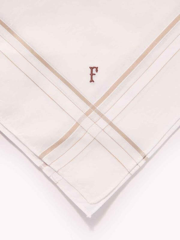Initial "F" White handkerchief with a colour border - 3 pcs pack