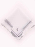 Initial "G" White handkerchief with a colour border - 3 pcs pack