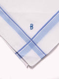 Initial "B" White handkerchief with a colour border - 3 pcs pack