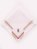 Initial "H" White handkerchief with a colour border - 3 pcs pack