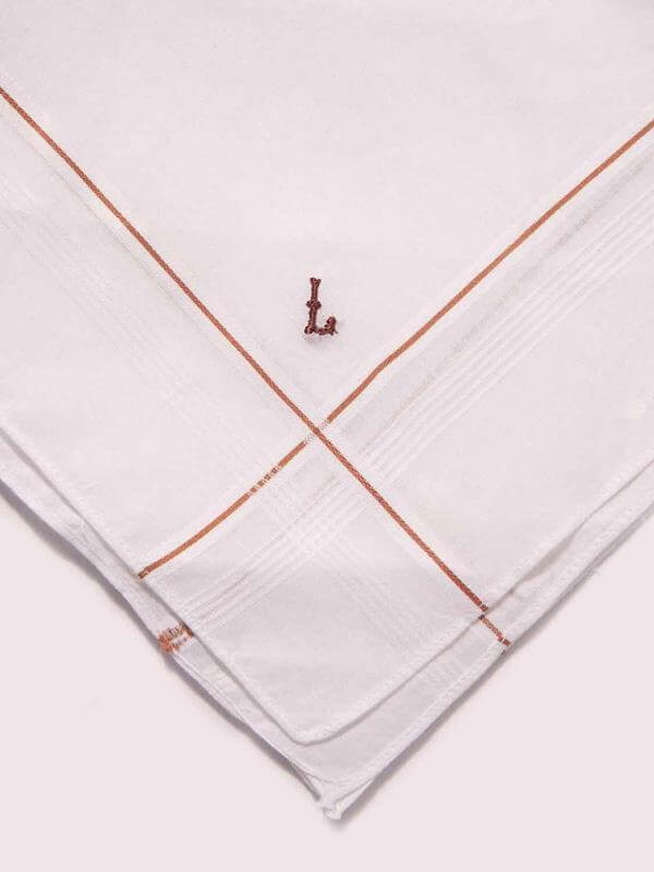 Initial "L" White handkerchief with a colour border - 3 pcs pack