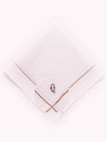 Initial "Q" White handkerchief with a colour border - 3 pcs pack