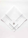 Initial "W" White handkerchief with a colour border - 3 pcs pack