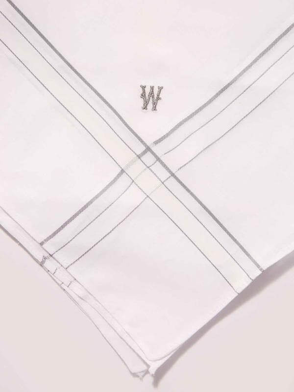 Initial "W" White handkerchief with a colour border - 3 pcs pack