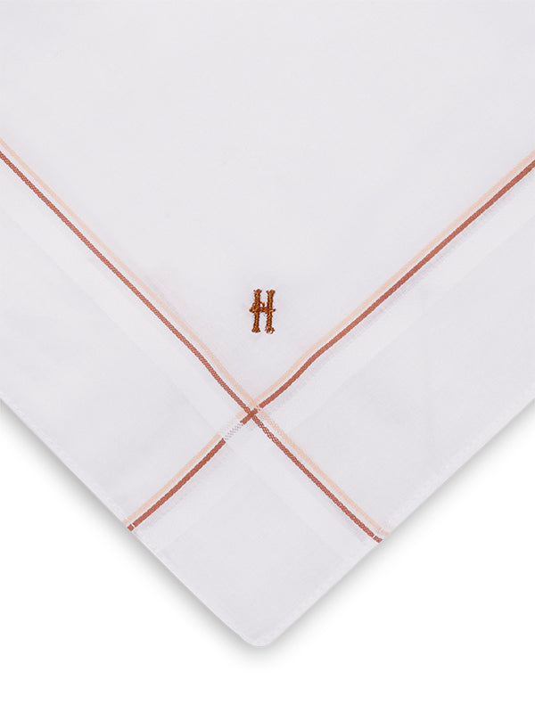 Initial “H” White Handkerchief With A Colour Border – 3 piece pack