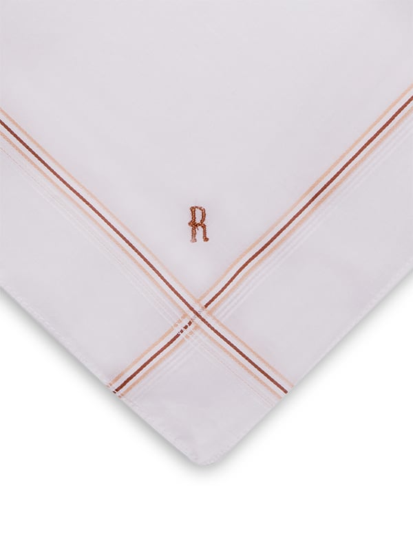 Initial “R” White Handkerchief With A Colour Border – 3 piece pack