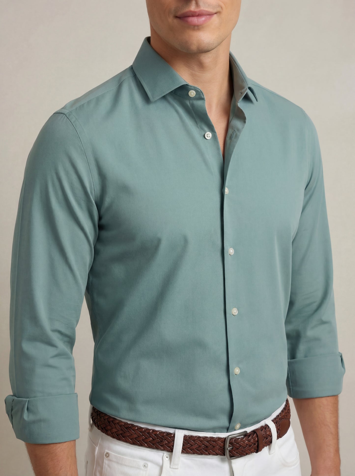 Beyer Jade Techno 4 Way Stretch Solid Full Sleeve Single Cuff Slim Fit Party Wear Blended Shirt