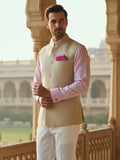 Positano Beige Pure Linen Sleeveless Jodhpuri