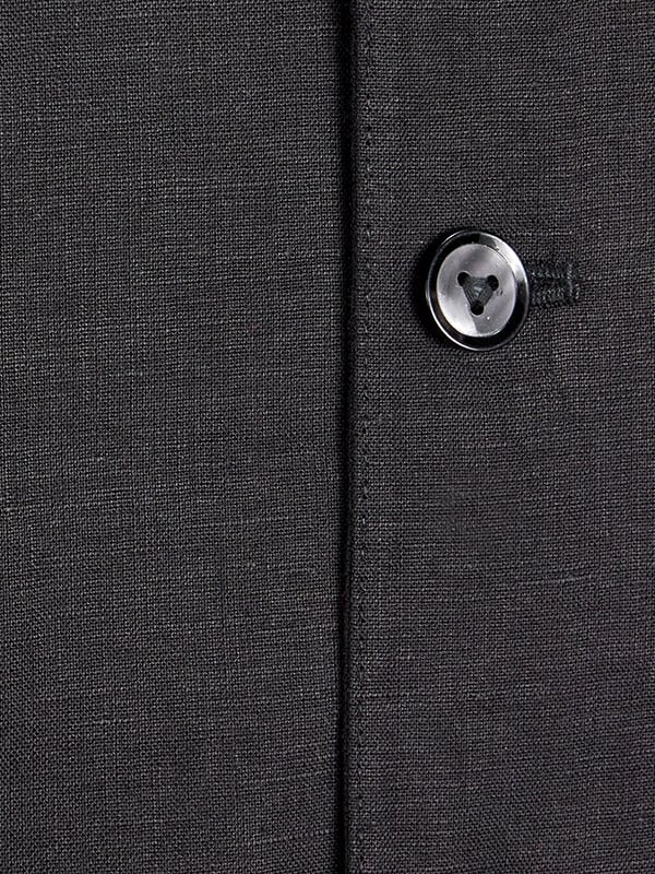 Positano Black Ceremonial Pure Linen Sleeveless Jodhpuri