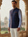 Pollone Blue Poly Wool Sleeveless Jodhpuri