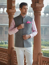 Positano Light Grey Pure Linen Sleeveless Jodhpuri