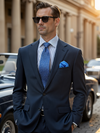 Biella Navy Classic Formal Pure Wool 160's Jacket