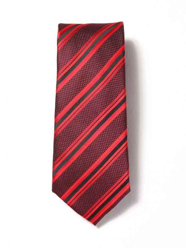 Kingsford Stripe Maroon Microfibre Tie