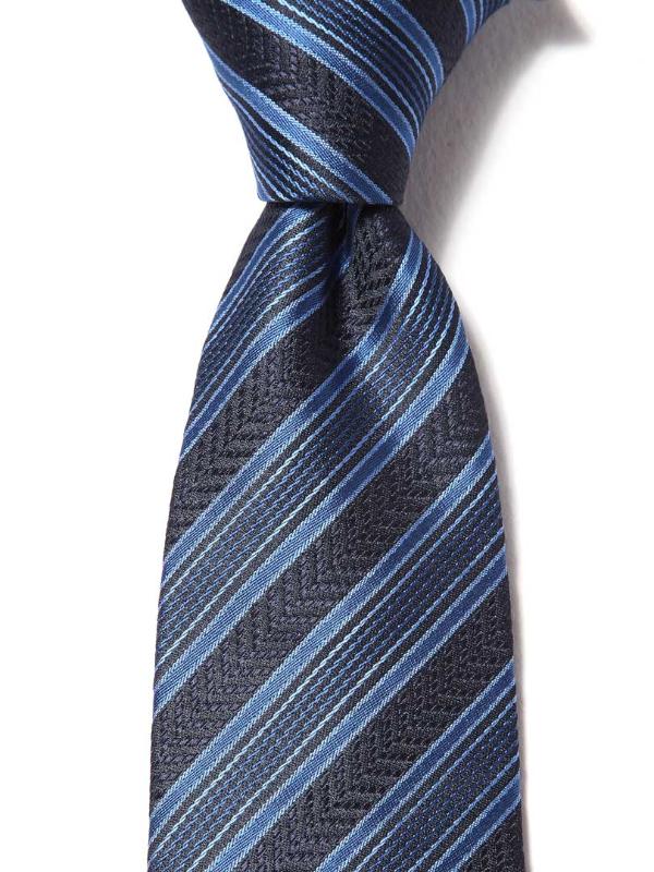 Kingsford Stripe Navy Microfibre Tie