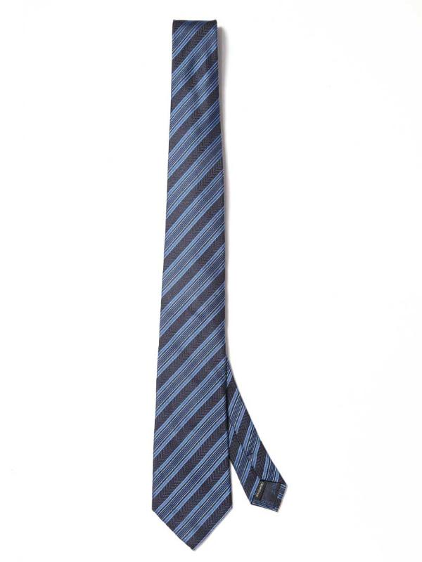 Kingsford Stripe Navy Microfibre Tie
