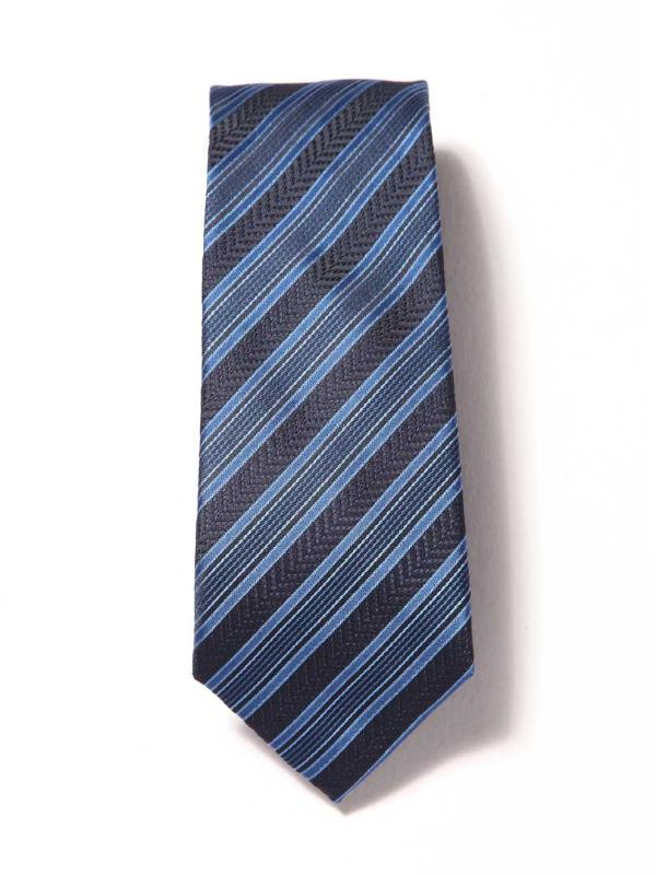 Kingsford Stripe Navy Microfibre Tie