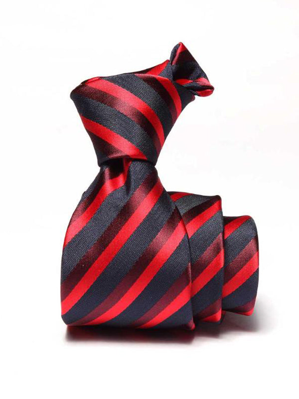 Kingsford Stripe Dark Red Microfibre Tie