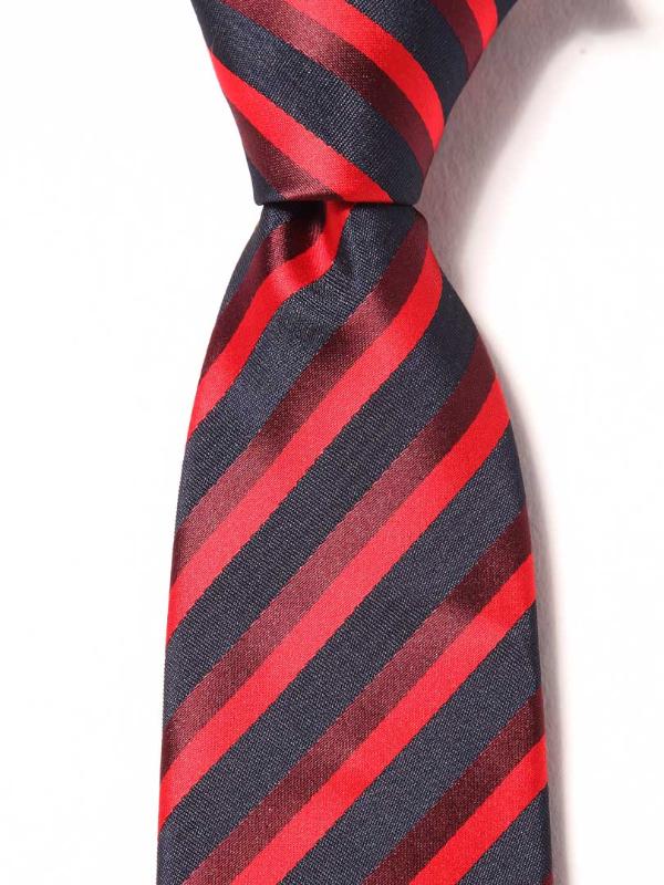 Kingsford Stripe Dark Red Microfibre Tie