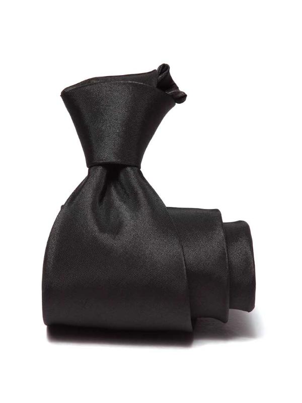 Kingston Solid Dark Black Microfibre Tie