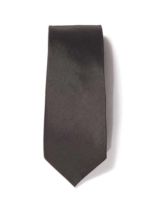 Kingston Solid Dark Black Microfibre Tie