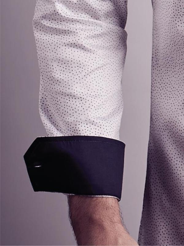 Pacha White Printed Full Sleeve Single Cuff Slim Fit Party Wear Blended Shirt