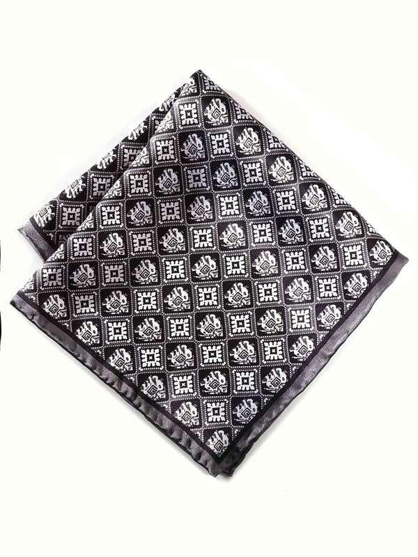 Black All Over Silk Pocket Square
