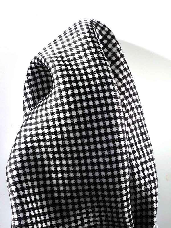 Black & White Check Silk Pocket Square
