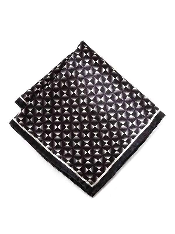 Black & White Check Silk Pocket Square