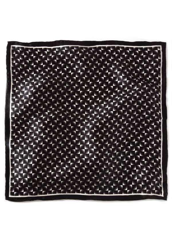 Black & White Check Silk Pocket Square