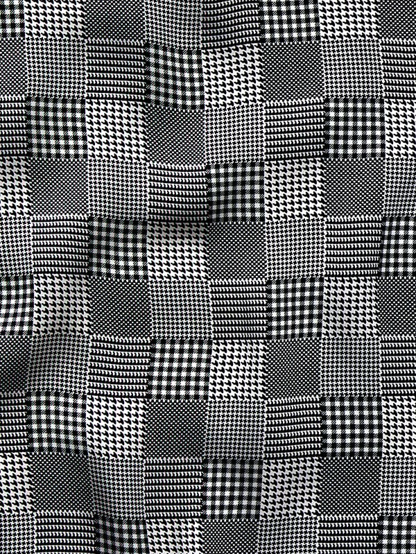 Black And White Checks Silk Pocket Square