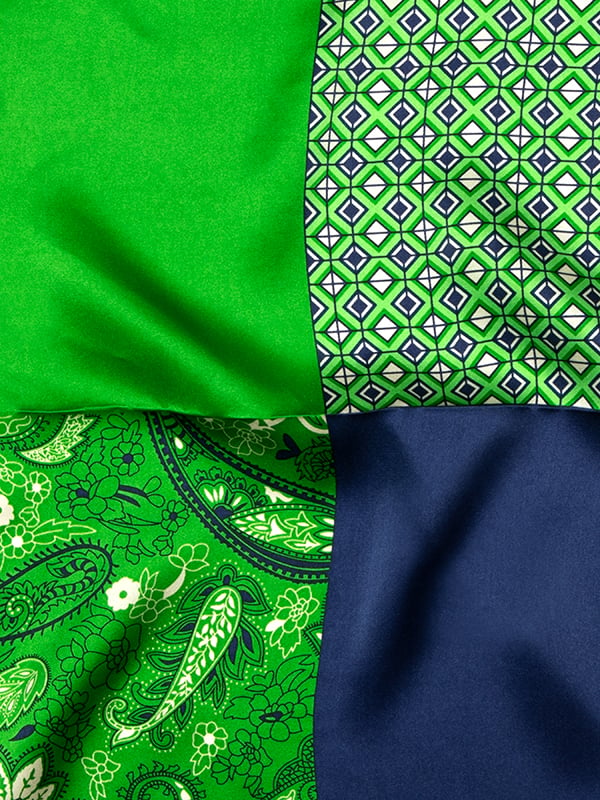 Green 4-in-1 Silk Pocket Square