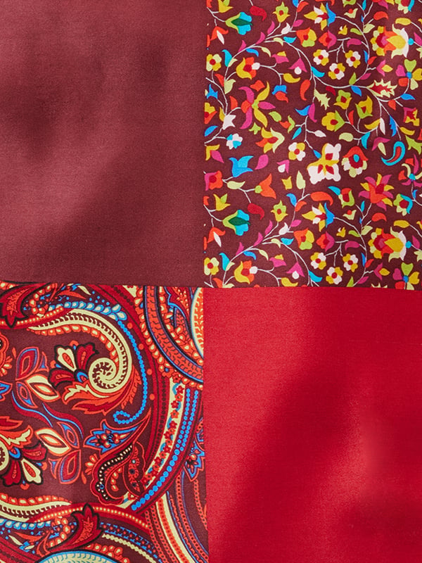 Maroon/Red 4-in-1 Silk Pocket Square