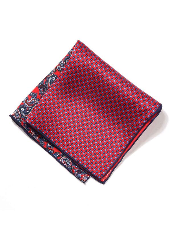 Maroon/ Multi 4-in-1 Silk Pocket Square
