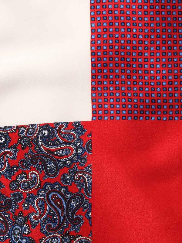 Maroon/ Multi 4-in-1 Silk Pocket Square
