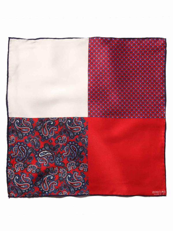 Maroon/ Multi 4-in-1 Silk Pocket Square