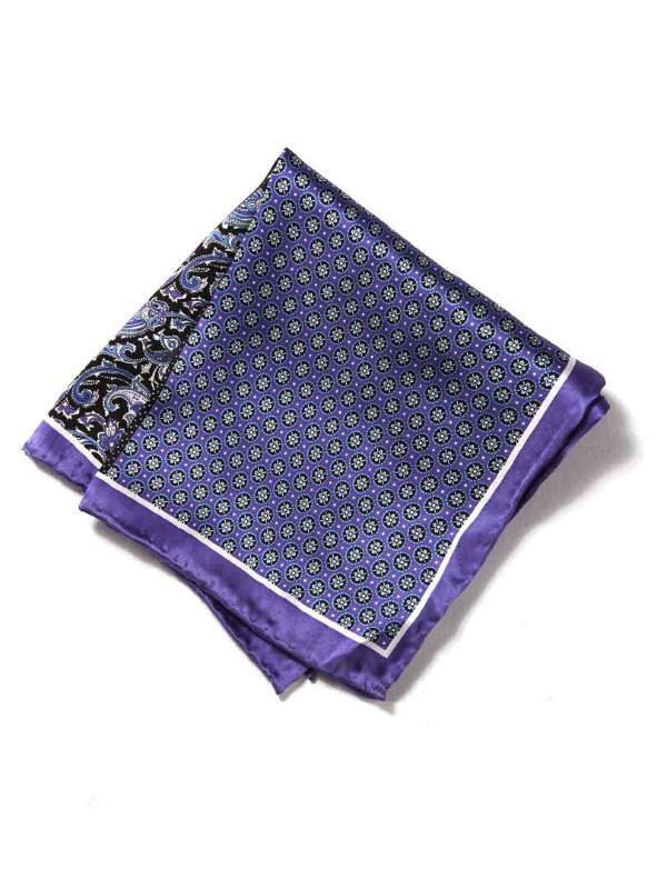 Purple/ Multi 4-in-1 Silk Pocket Square