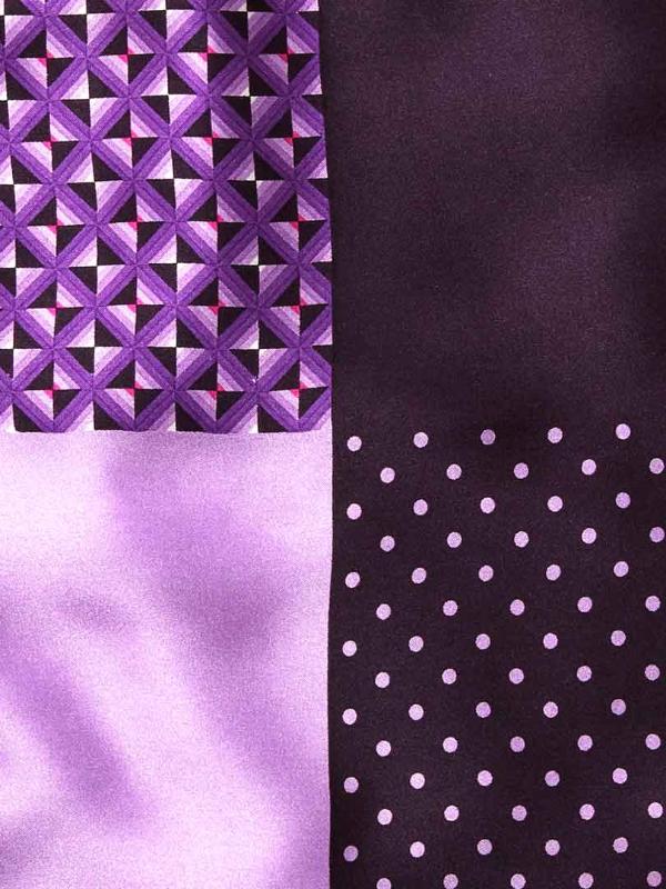 Purple/ Multi 4-in-1 Silk Pocket Square