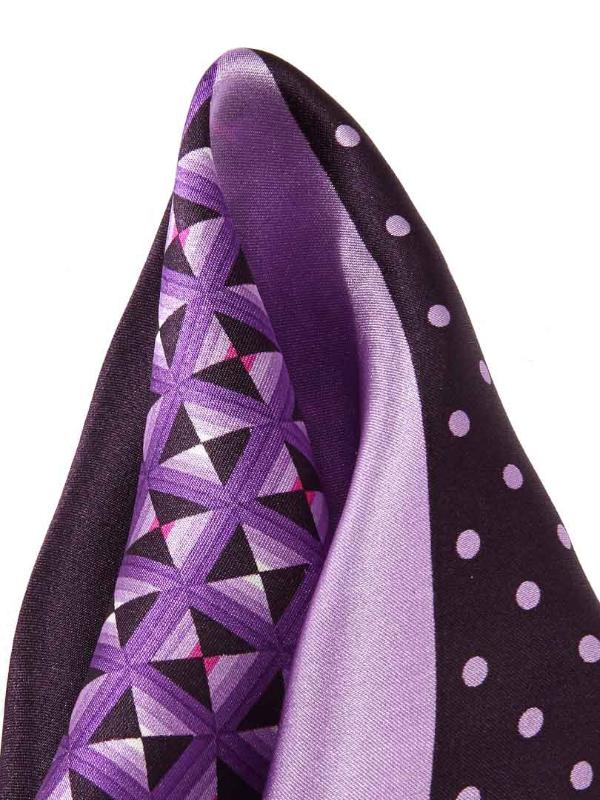 Purple/ Multi 4-in-1 Silk Pocket Square