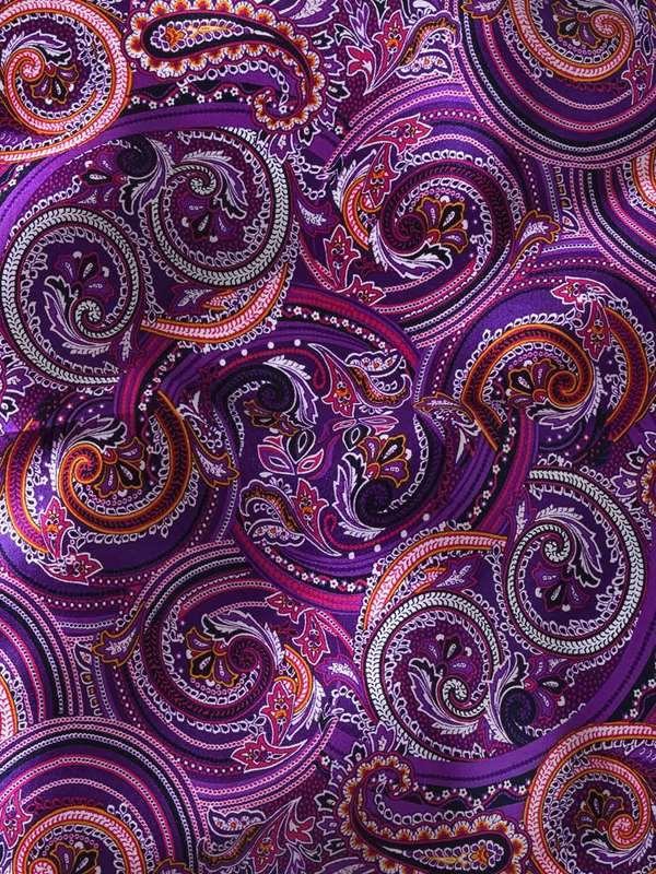 Purple Paisley Silk Pocket Square