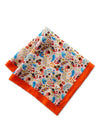 Cream Paisley Silk Pocket Square