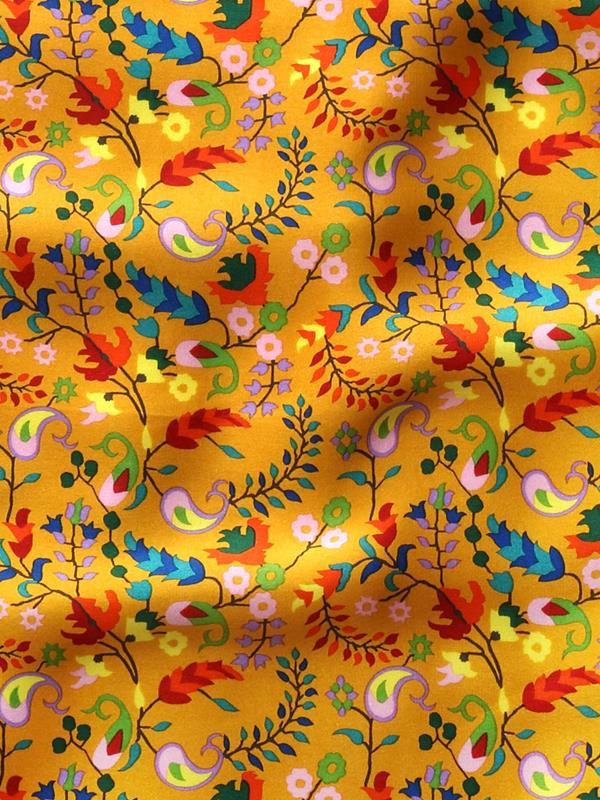 Yellow Paisley Silk Pocket Square