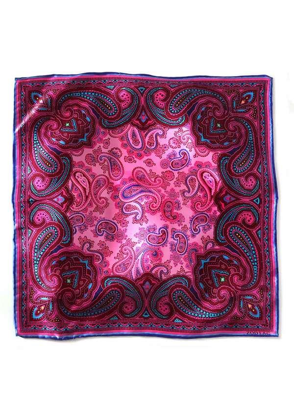 Pink Paisley Silk Pocket Square