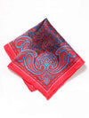 Coral Paisley Silk Pocket Square