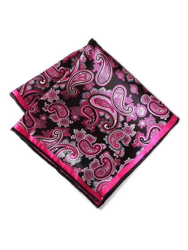 Pink Paisley Silk Pocket Square
