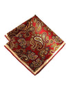 Maroon/ Red Paisley Silk Pocket Square