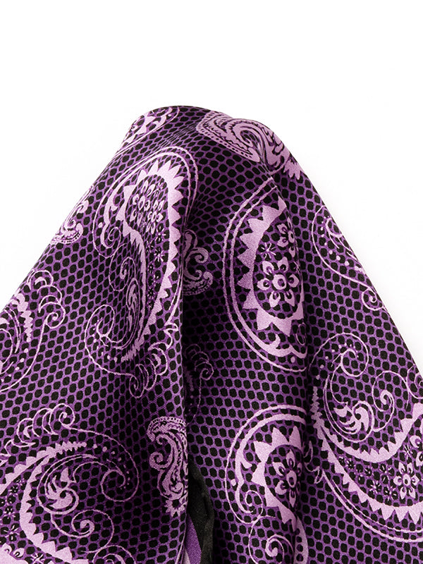 Purple Paisley Silk Pocket Square