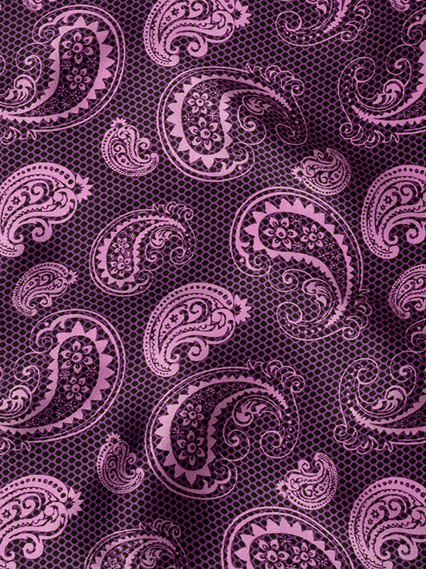 Purple Paisley Silk Pocket Square
